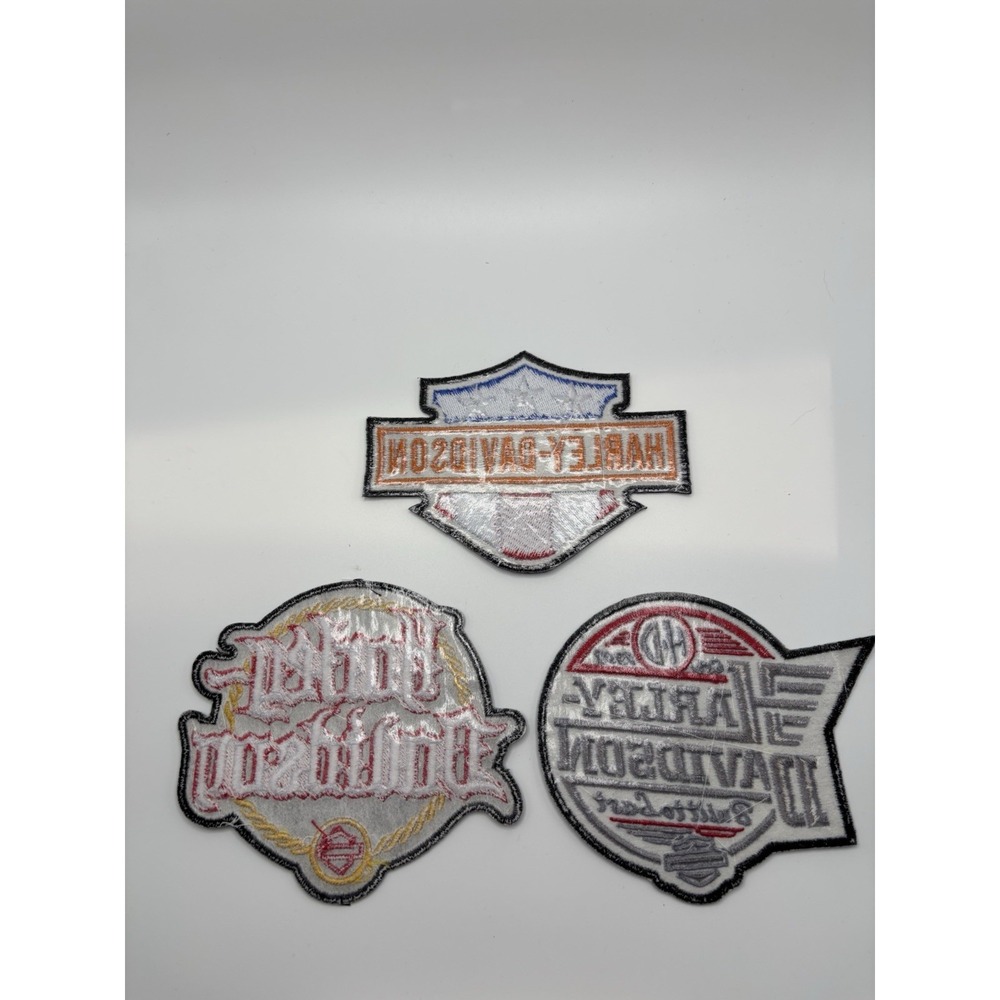3pcs Harley Davidson Motorcycles Iron On Patch/Sew On Embroidered Patches - New - Picture 2 of 2